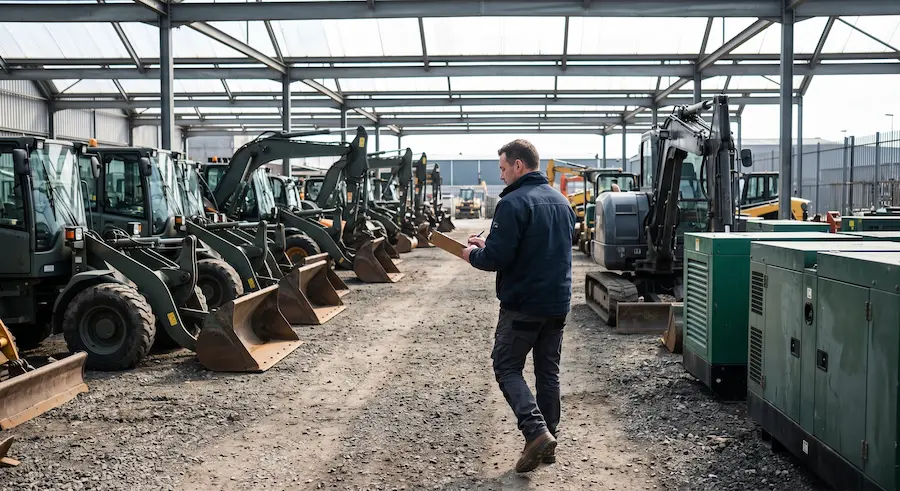 project-1 Professionelle Bestandsaufnahme eines gebrauchten Maschinenparks in einer Lagerhalle bei Betriebsauflösung